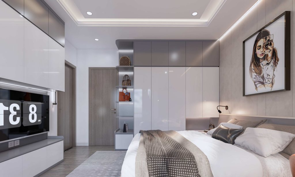 Thiết Kế Nhà Phố Tại Khu Đô Thị EcoLakes Phòng ngủ Nhà Anh Diệp