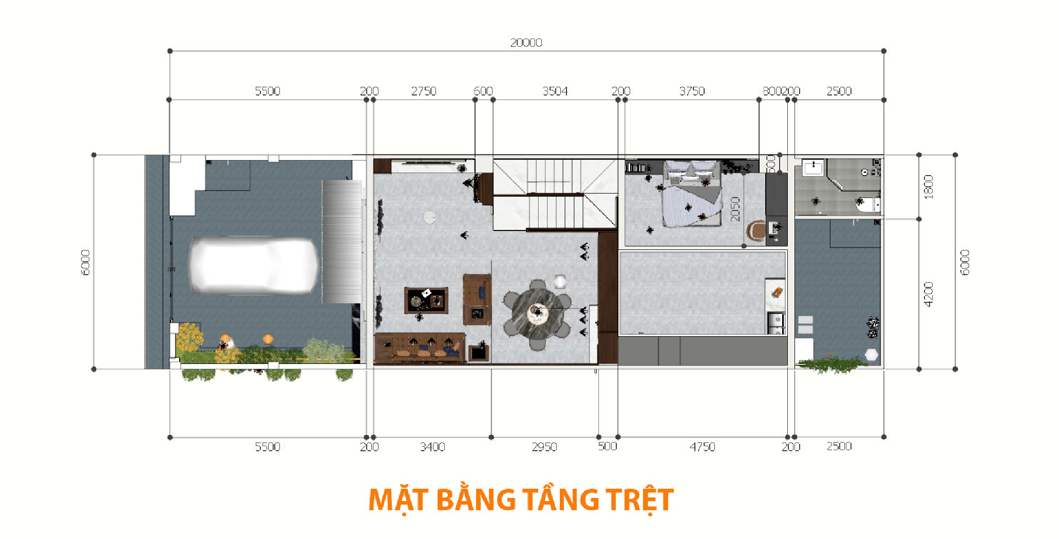 dự án hoàn thiện tầng triệt nhà phố C4.24