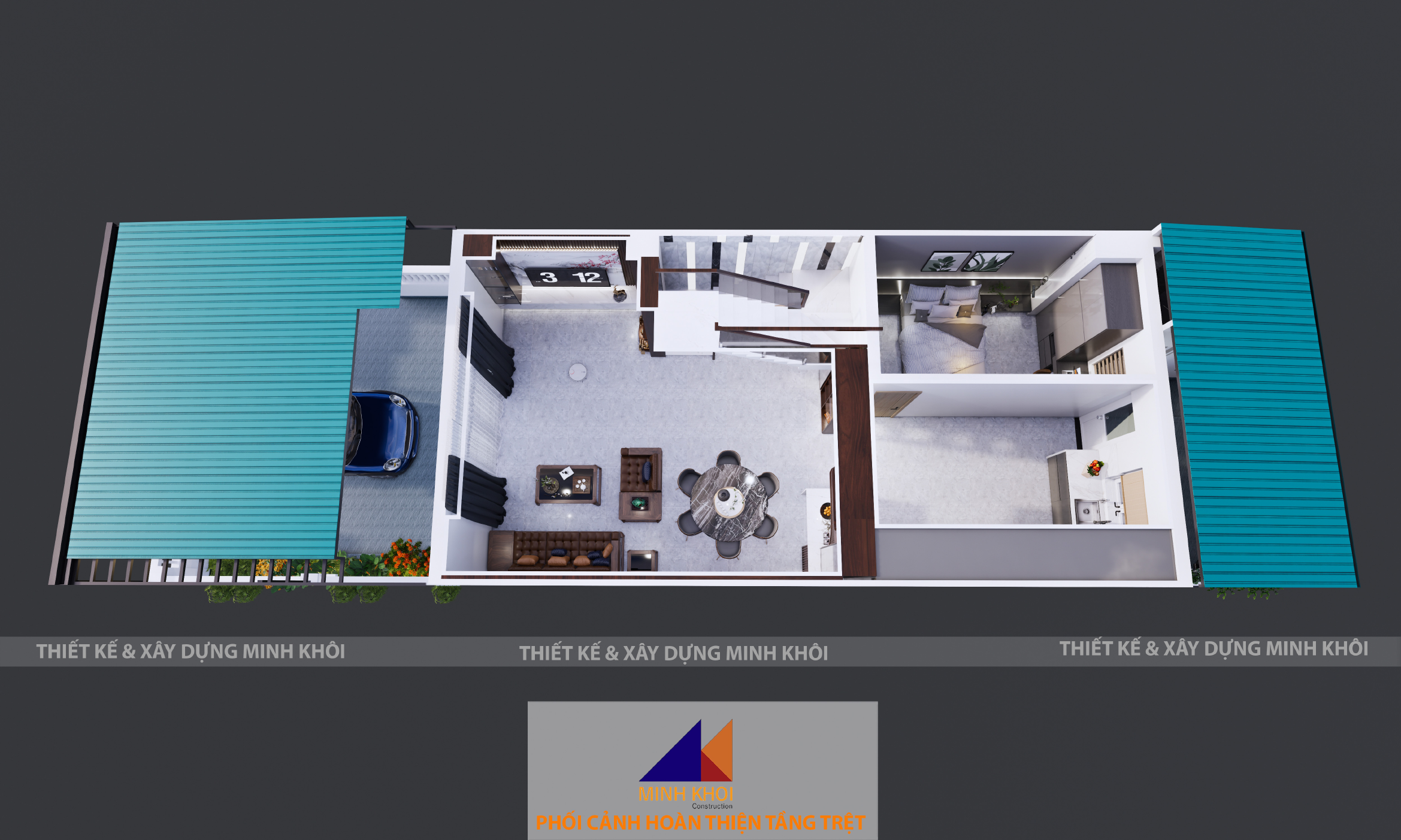 dự án hoàn thiện tầng triệt nhà phố C4.24
