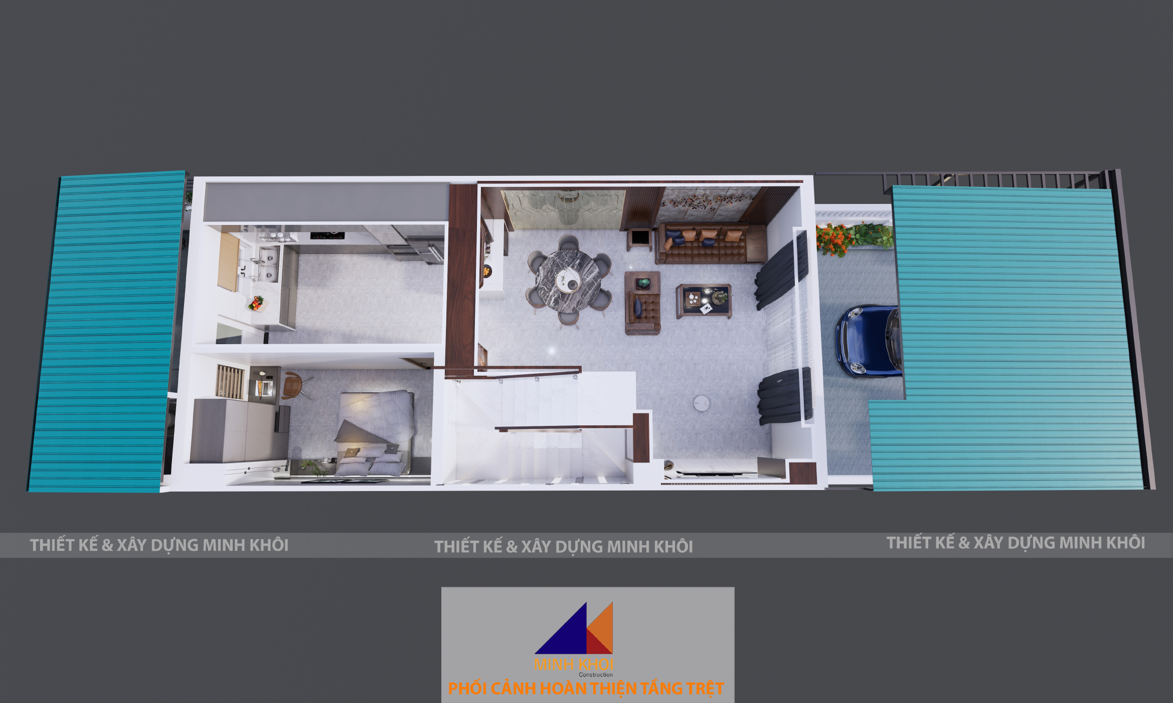 dự án hoàn thiện tầng triệt nhà phố C4.24