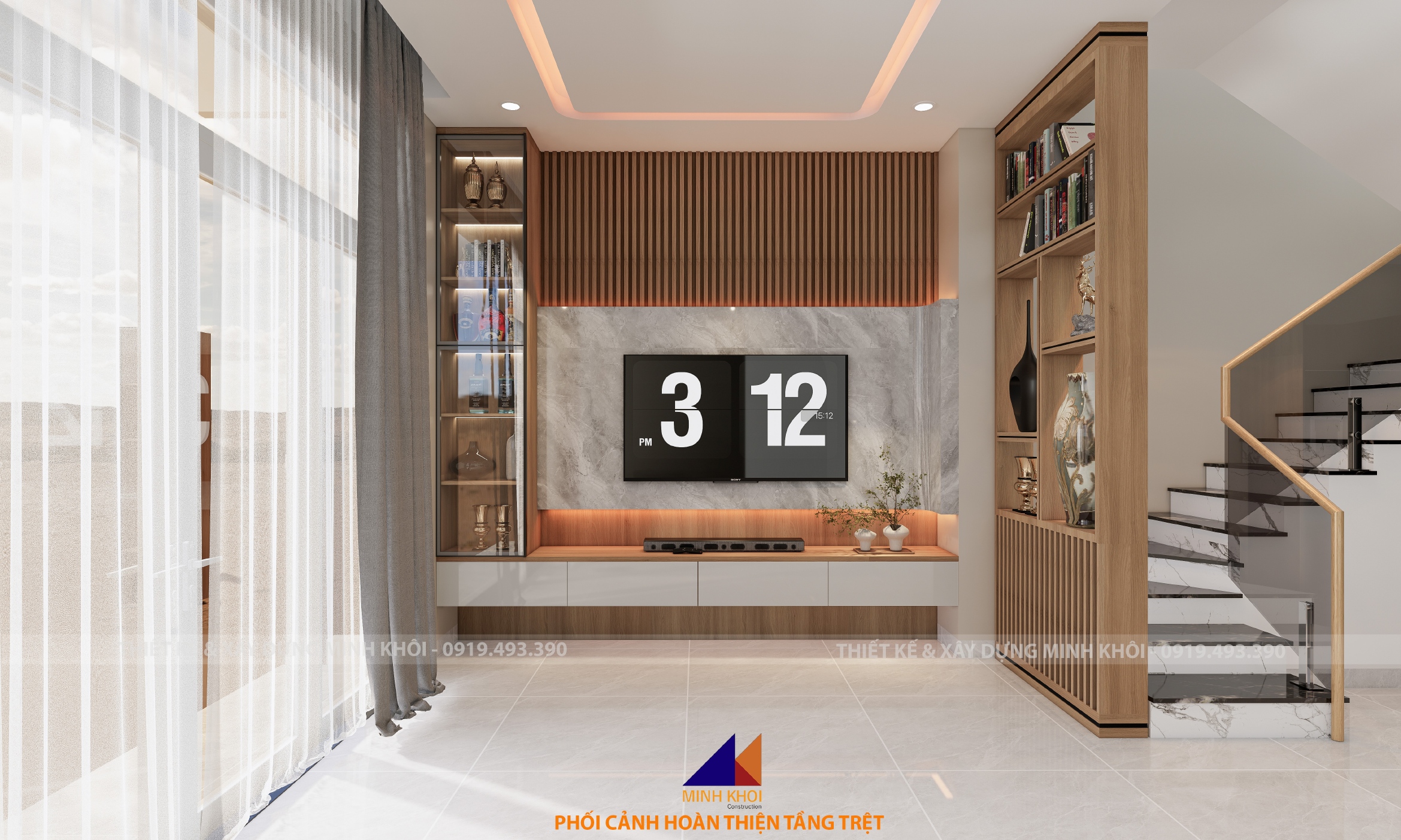 dự án hoàn thiện nhà phố phòng khách ecolakes C3-28