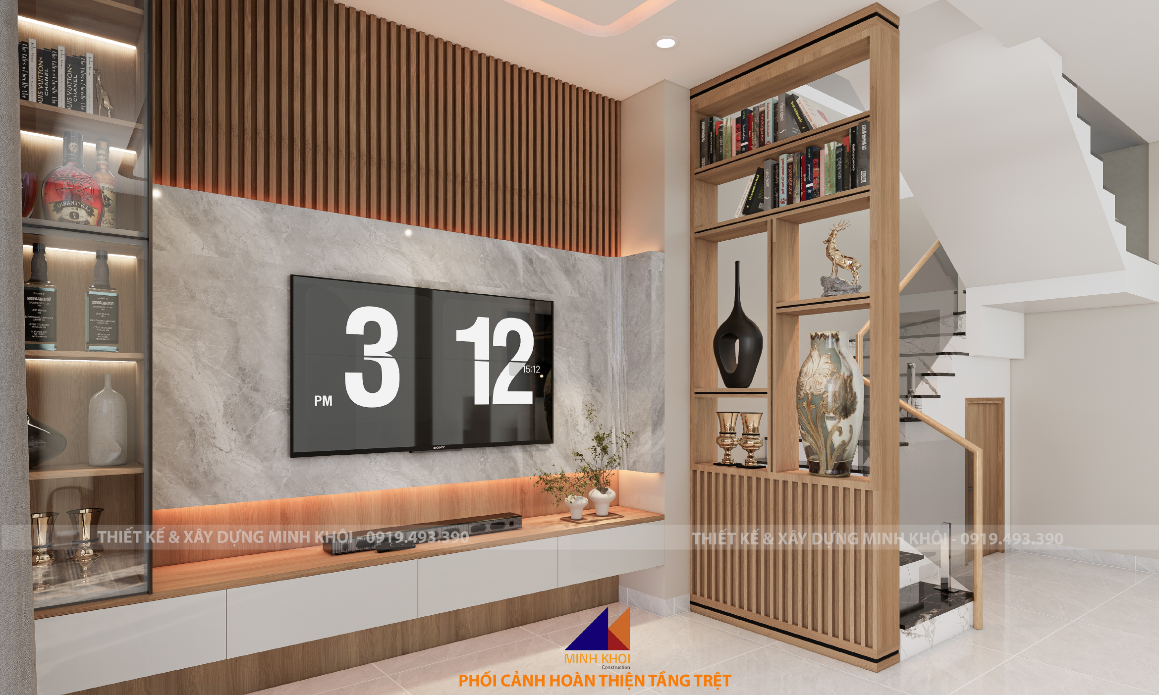 dự án hoàn thiện nhà phố phòng khách ecolakes C3-28