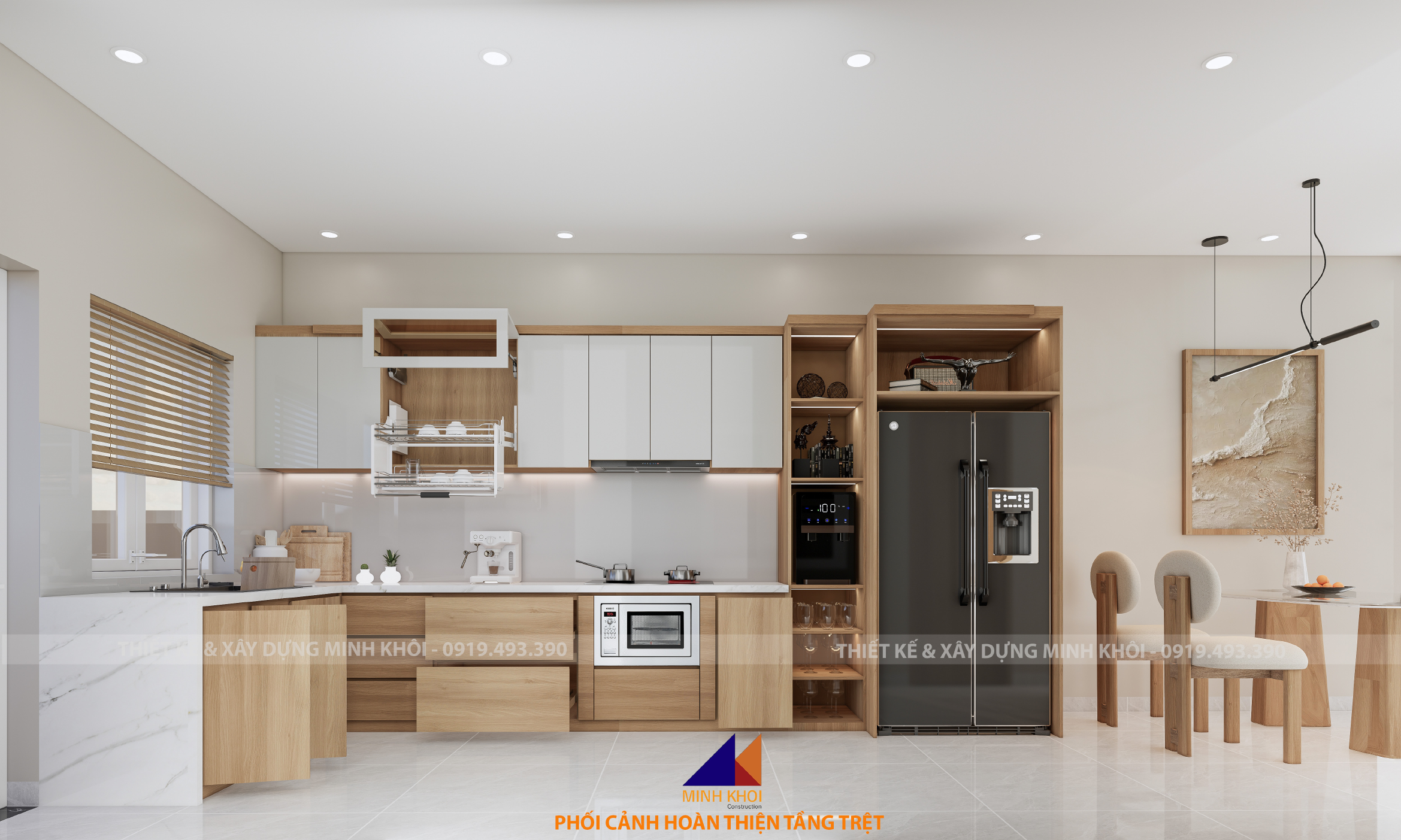 Khu bếp & bàn ăn trong dự án hoàn thiện nhà phố ecolakes C3-28