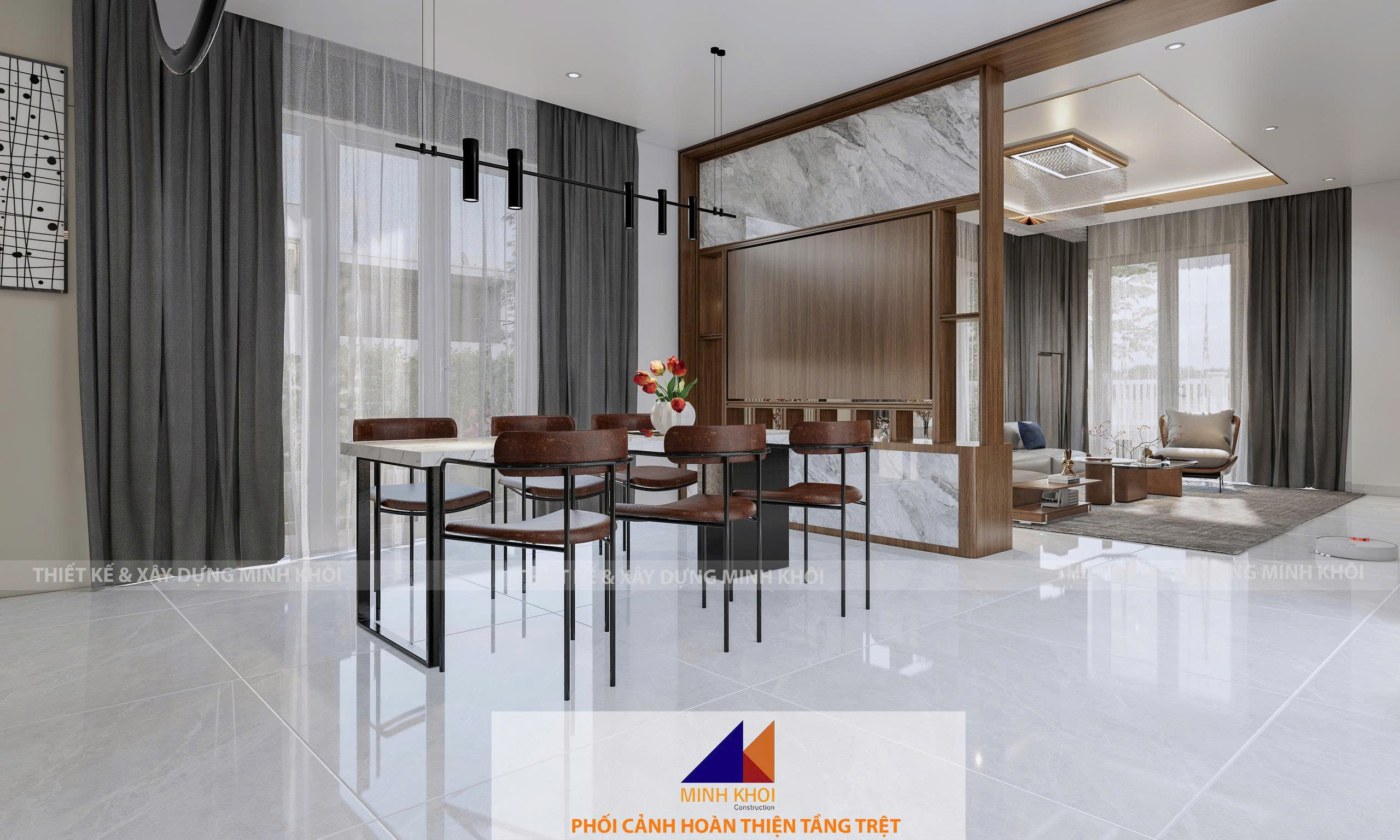 hình ảnh thiết kế 3D biệt thự Ecolakes A1-10
