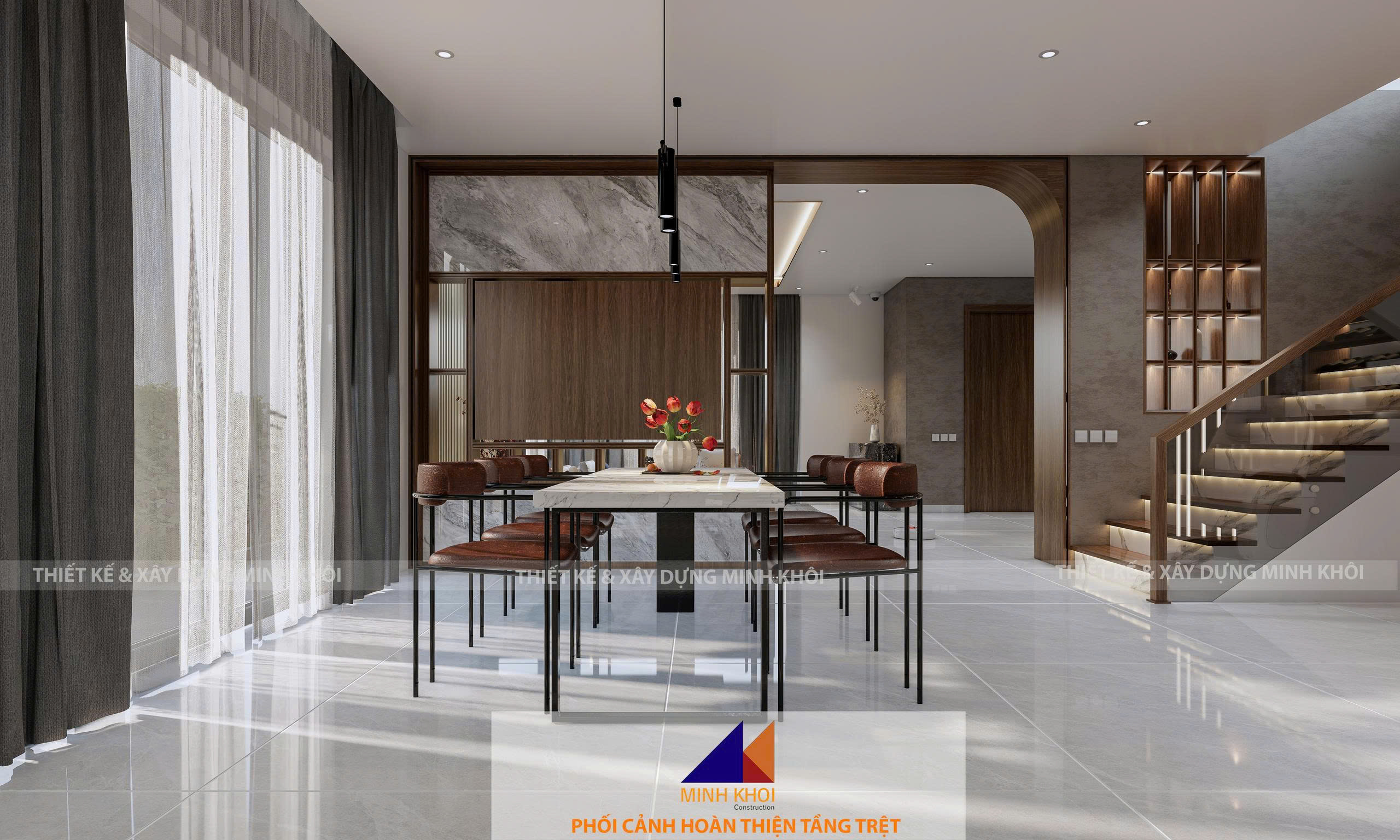 hình ảnh thiết kế 3D biệt thự Ecolakes A1-10