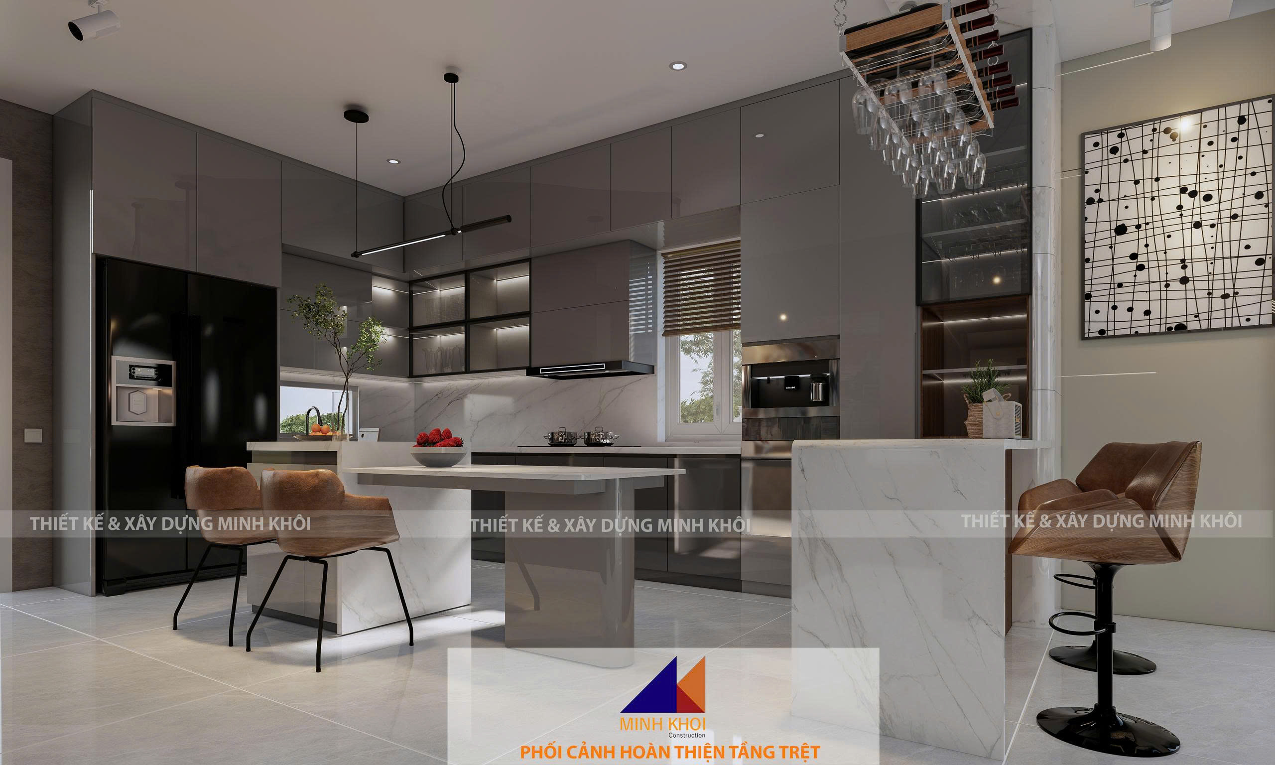 hình ảnh thiết kế 3D biệt thự Ecolakes A1-10