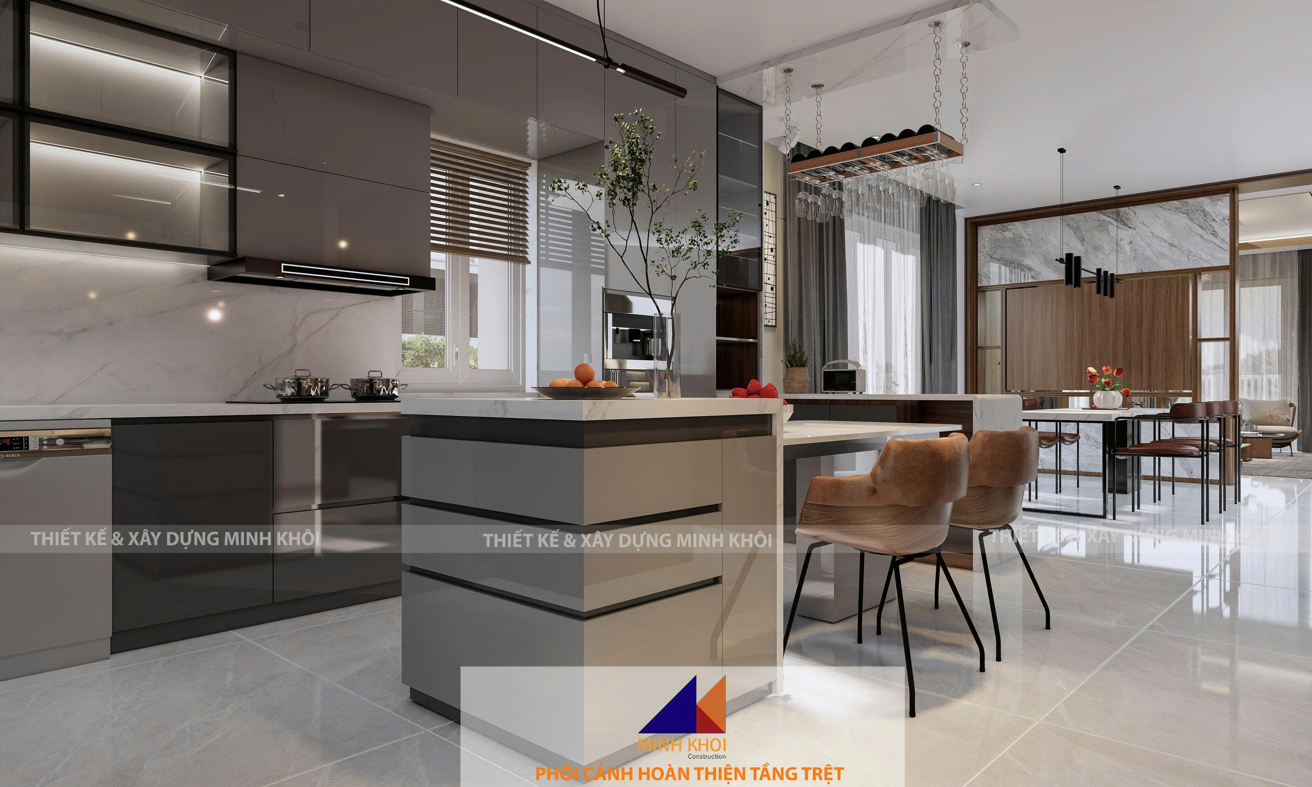 hình ảnh thiết kế 3D biệt thự Ecolakes A1-10